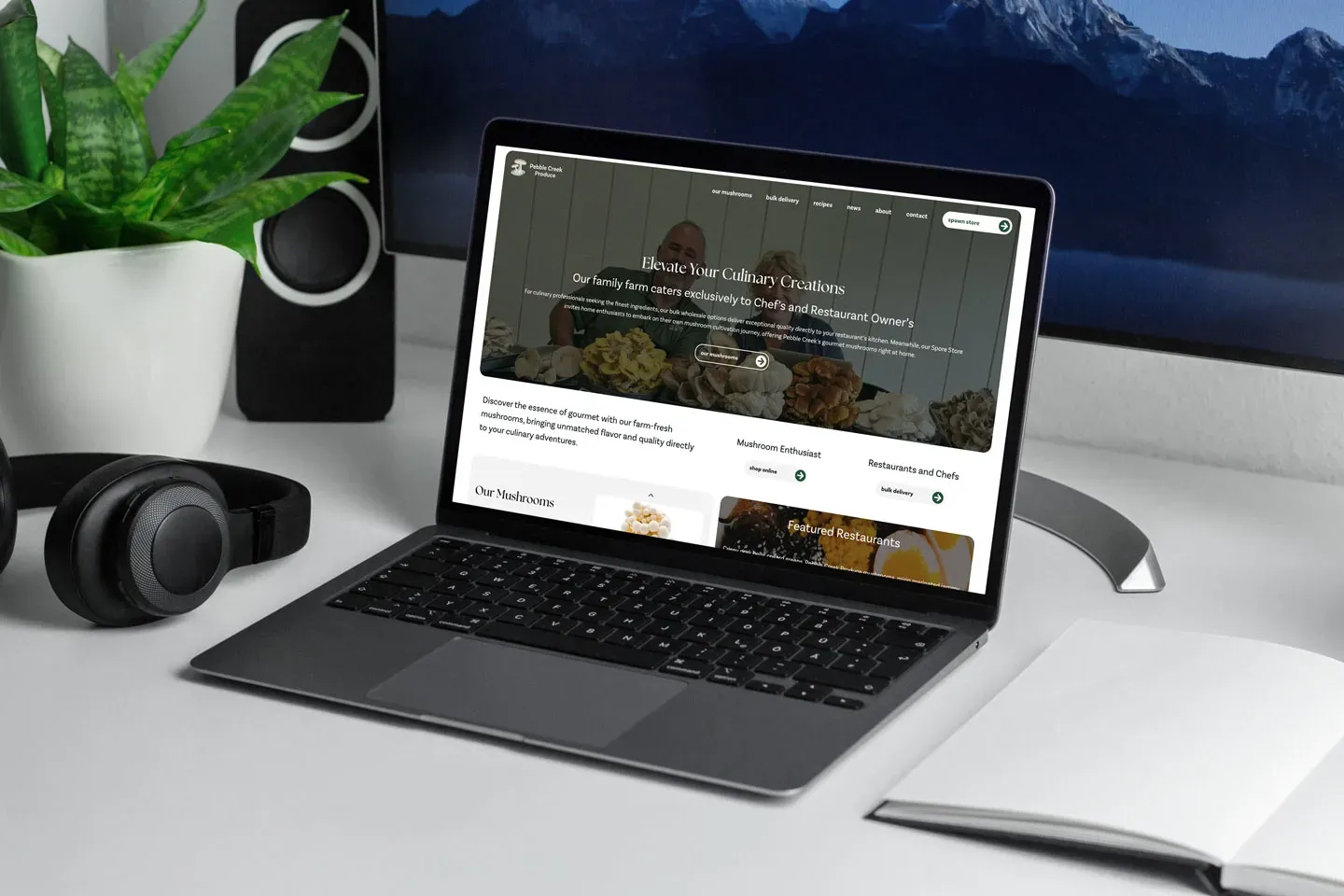 Pebble Creek Produce — website mockup