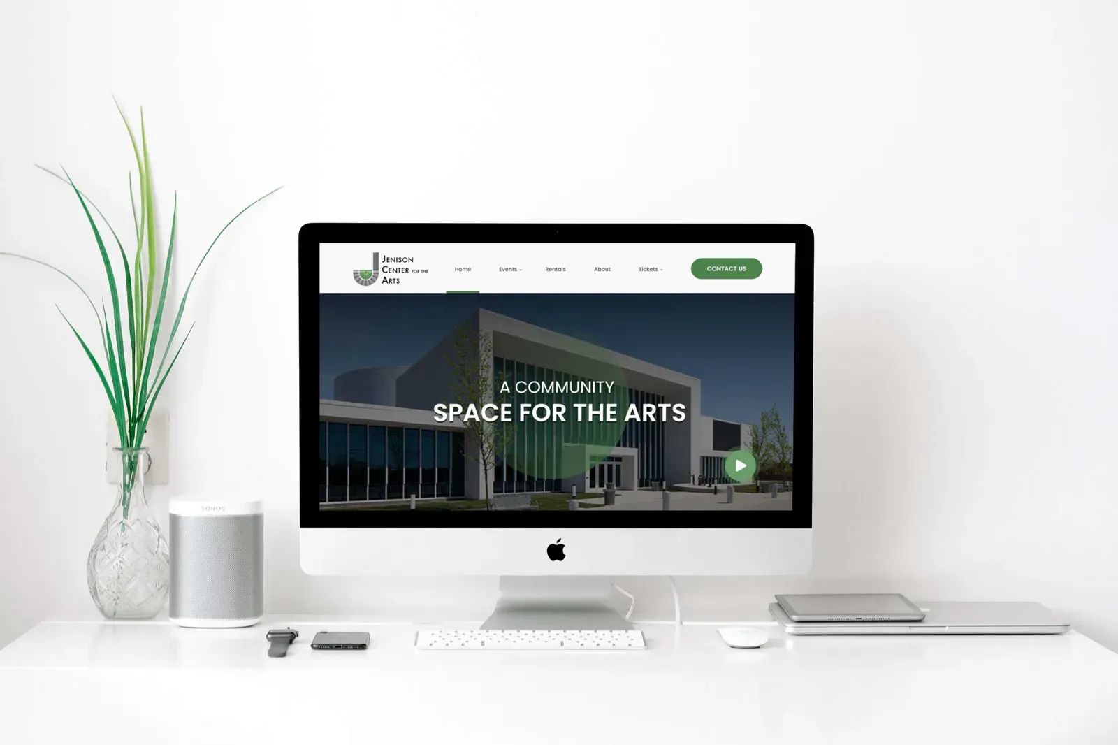 Jenison Center for the Arts — website mockup