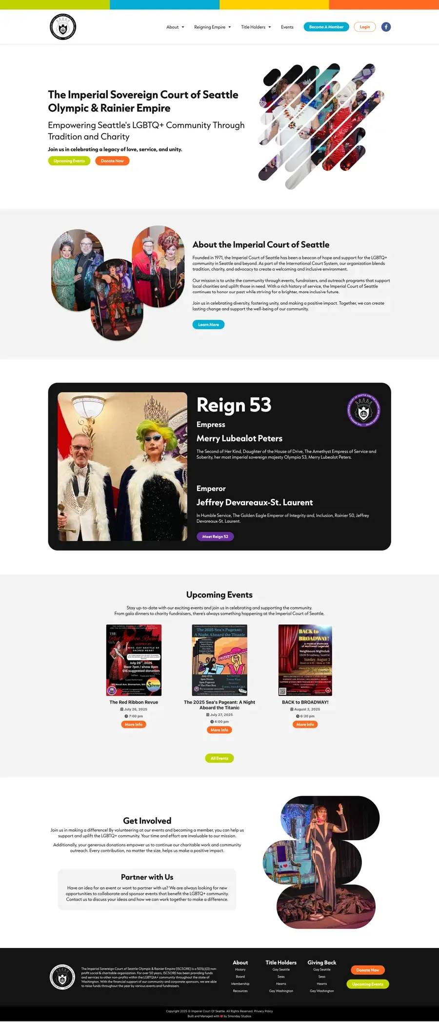 Imperial Court of Seattle — homepage mockup