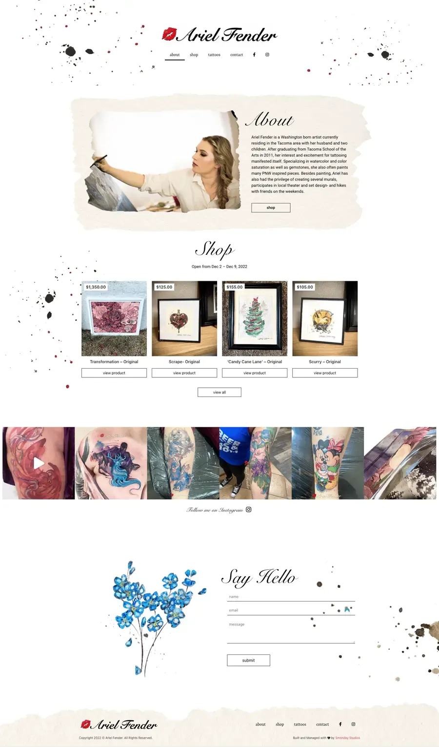 Ariel Fender website, as it is live
