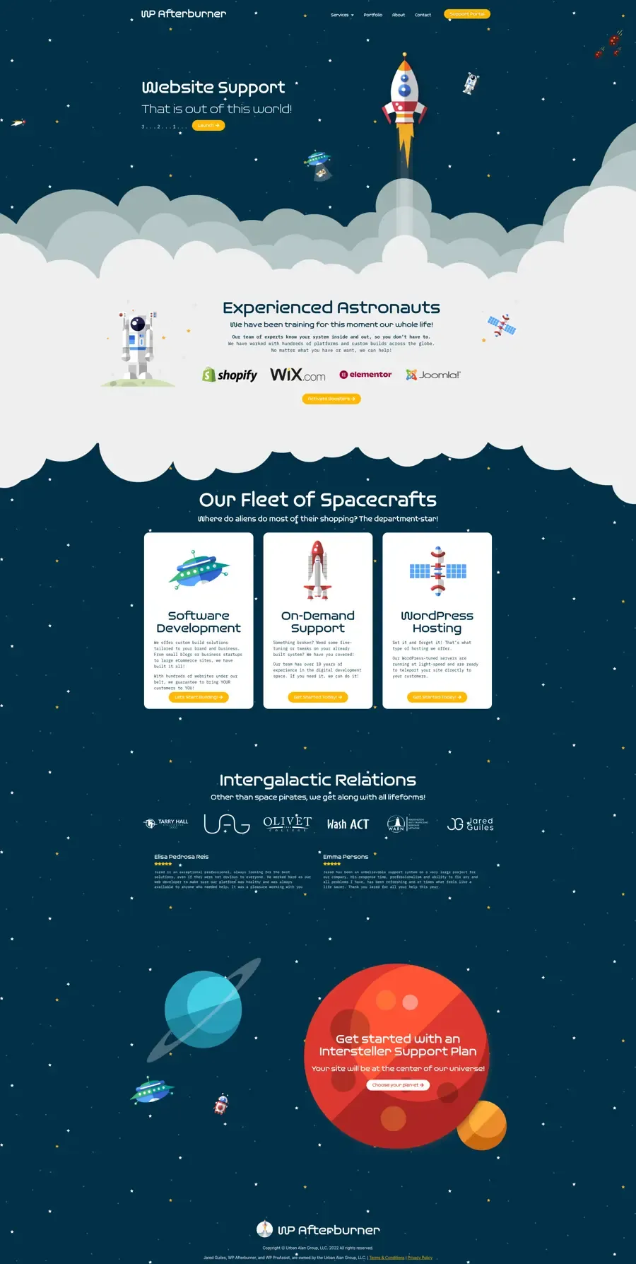 WP Afterburner website, as it is live