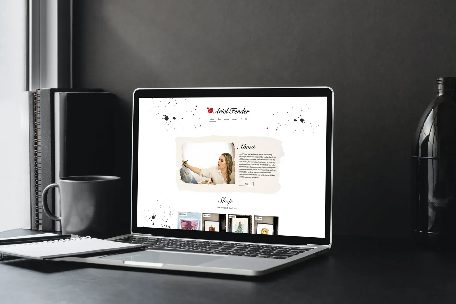 Ariel Fender — website mockup