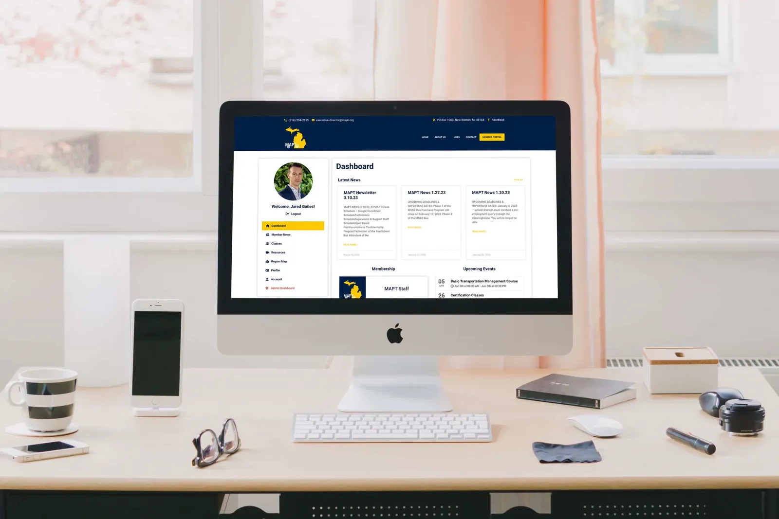 Michigan Association for Pupil Transportation — website mockup