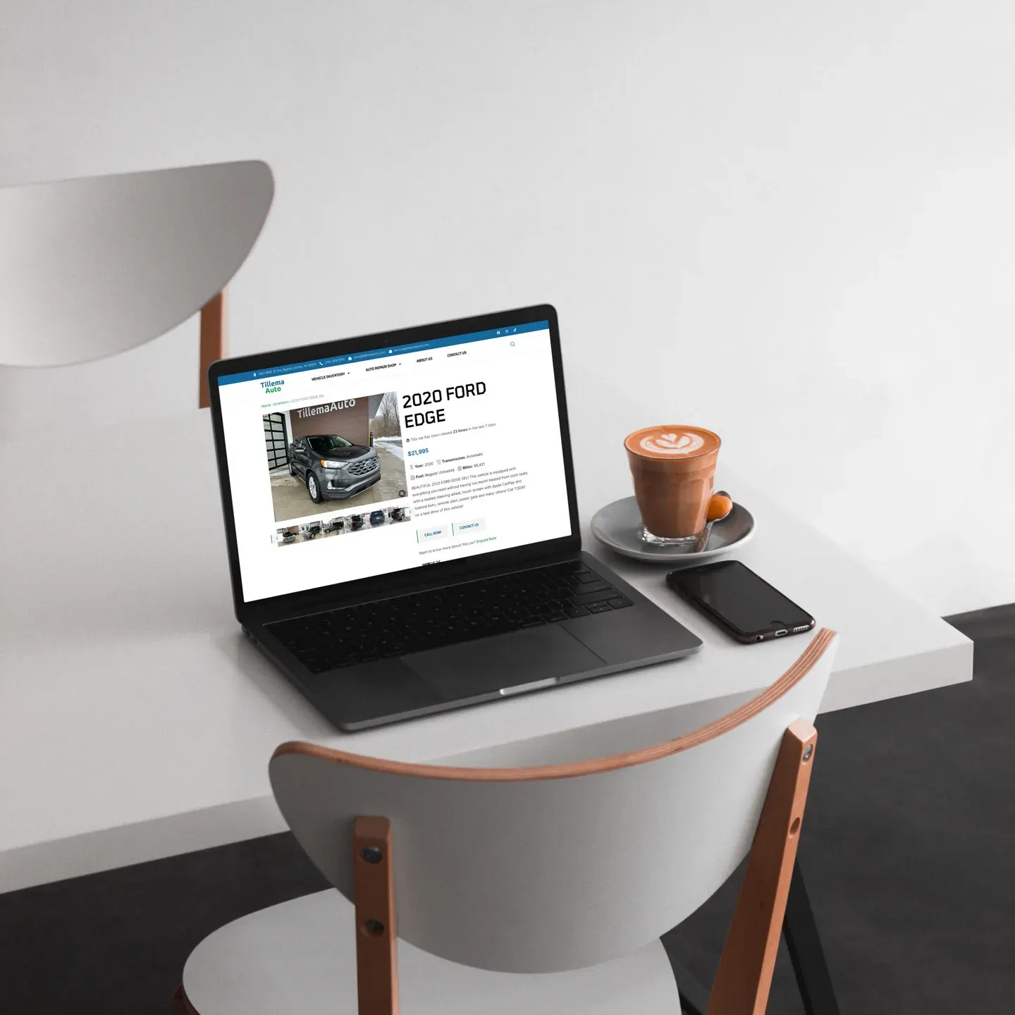 Tillema Auto Dealership — website mockup